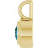 14K Yellow Gold Natural London Blue Topaz Charm/Pendant