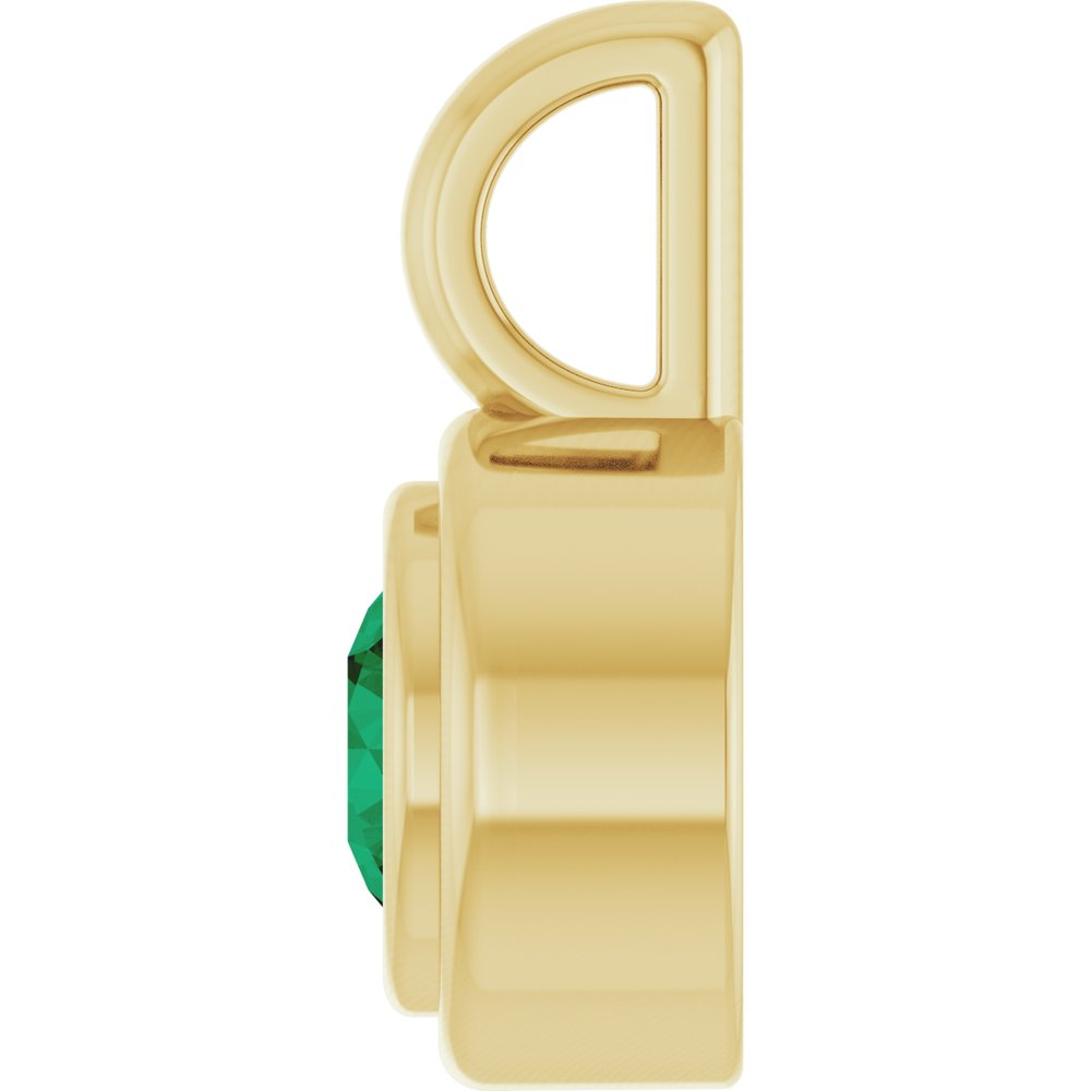 14K Yellow Gold Natural Emerald Charm/Pendant