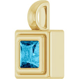 14K Yellow Gold Natural Aquamarine Charm/Pendant