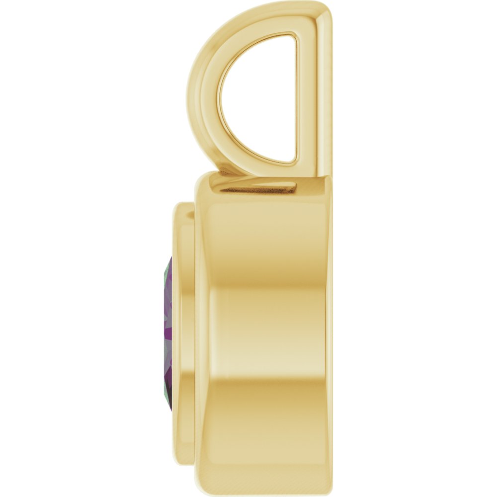 14K Yellow Gold Lab-Grown Alexandrite Charm/Pendant