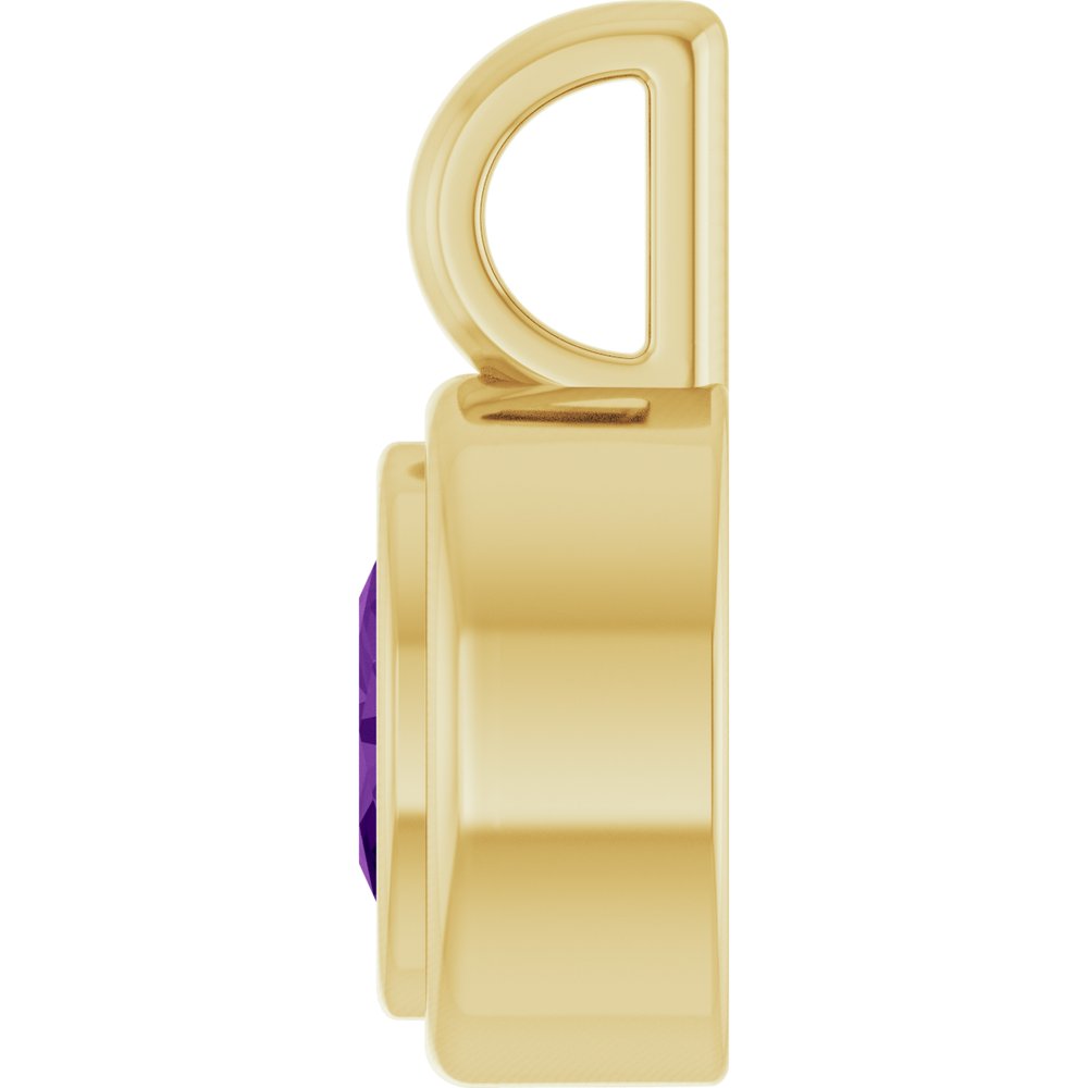 14K Yellow Gold Natural Amethyst Charm/Pendant