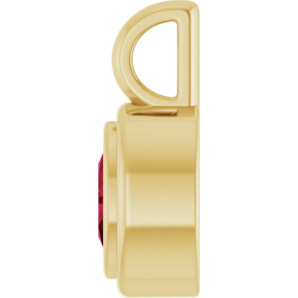 14K Yellow Gold Lab-Grown Ruby Charm/Pendant