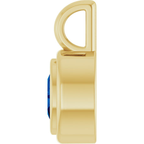 14K Yellow Gold Lab-Grown Blue Sapphire Charm/Pendant