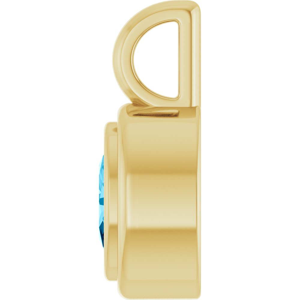 14K Yellow Gold Natural Aquamarine Charm/Pendant