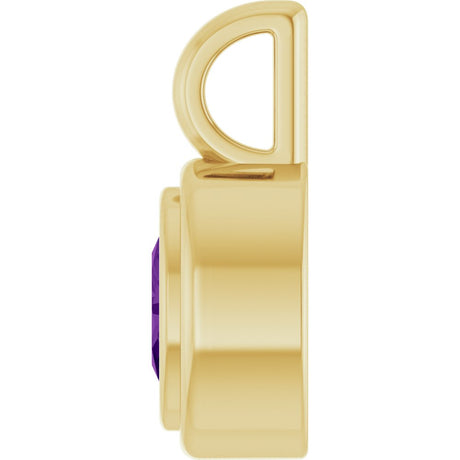 14K Yellow Gold Natural Amethyst Charm/Pendant