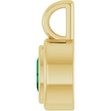 14K Yellow Gold Lab-Grown Emerald Charm/Pendant