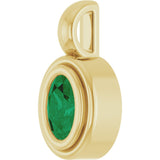 14K Yellow Gold Lab-Grown Emerald Charm/Pendant