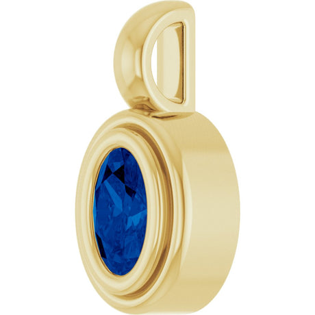 14K Yellow Gold Natural Blue Sapphire Charm/Pendant