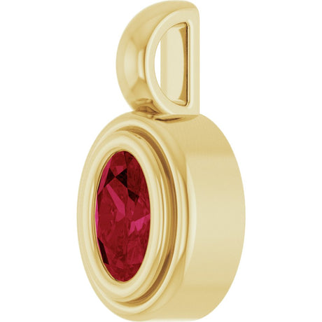 14K Yellow Gold Lab-Grown Ruby Charm/Pendant