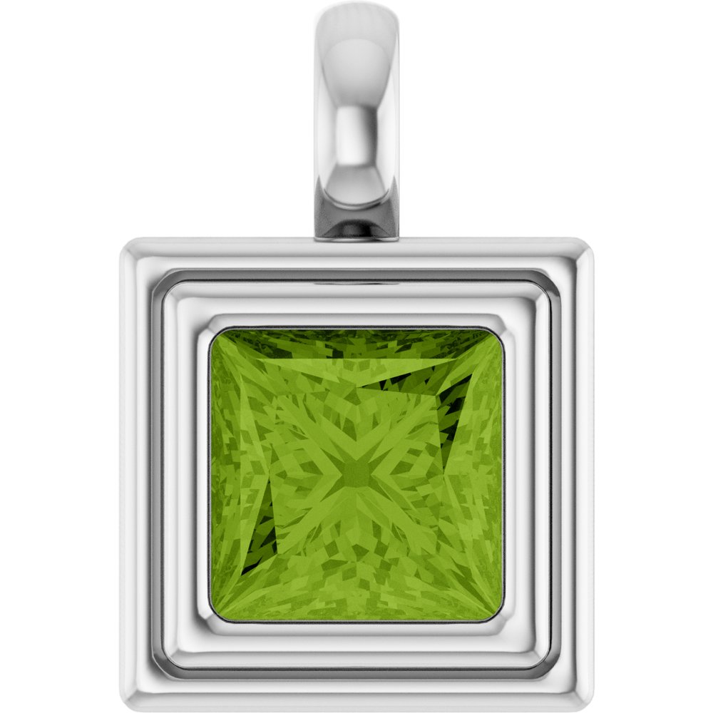 Sterling Silver Natural Peridot Charm/Pendant
