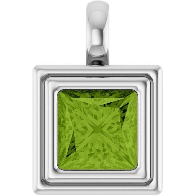 Sterling Silver Natural Peridot Charm/Pendant