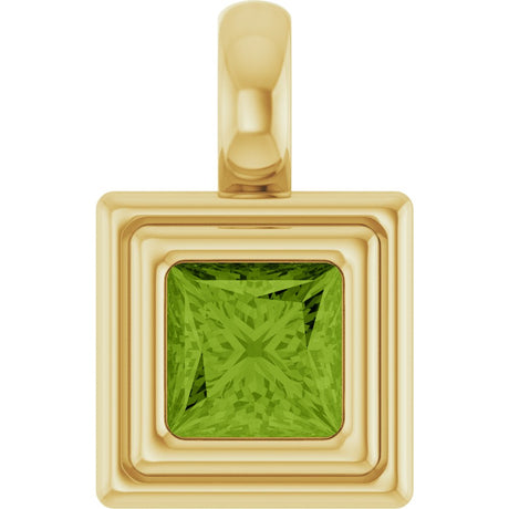 14K Yellow Gold Natural Peridot Charm/Pendant