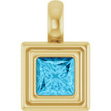 14K Yellow Gold Natural Aquamarine Charm/Pendant