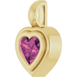 14K Yellow Gold Natural Pink Tourmaline Charm/Pendant