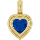 14K Yellow Gold Lab-Grown Blue Sapphire Charm/Pendant