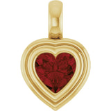 14K Yellow Gold Natural Mozambique Garnet Charm/Pendant