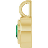 14K Yellow Gold Lab-Grown Emerald Charm/Pendant