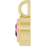 14K Yellow Gold Natural Pink Tourmaline Charm/Pendant