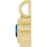 14K Yellow Gold Lab-Grown Blue Sapphire Charm/Pendant