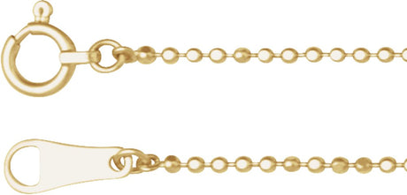 10K Yellow Gold 1.2 mm Diamond-Cut Bead 20" Chain