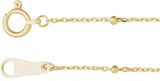 10K Yellow Gold 1.7 mm Satellite Bead Cable 18" Chain