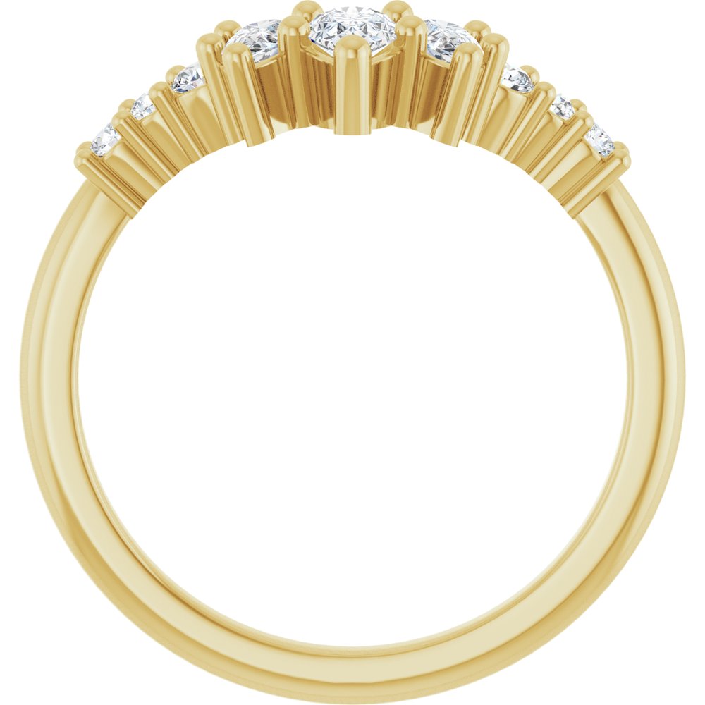 14K Yellow Gold 1/2 CTW Natural Diamond Contour Band