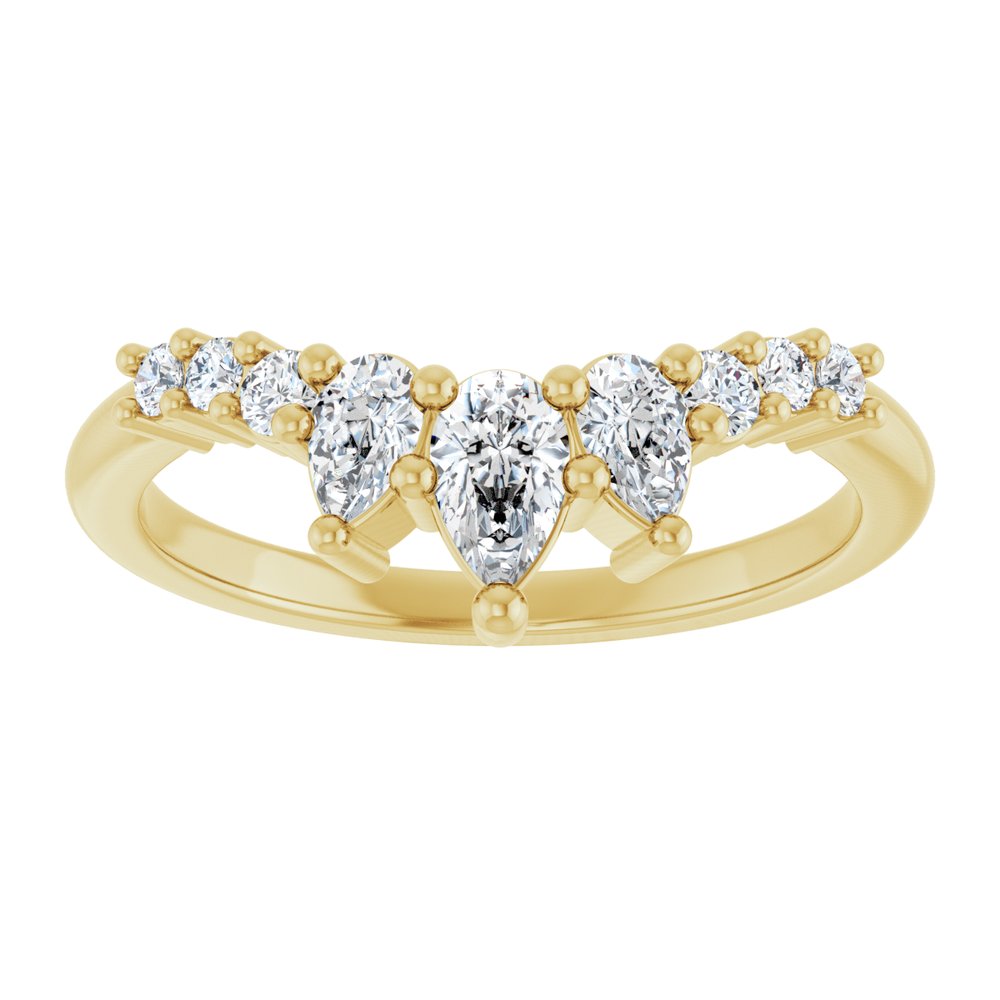 14K Yellow Gold 1/2 CTW Natural Diamond Contour Band