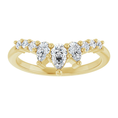 14K Yellow Gold 1/2 CTW Natural Diamond Contour Band