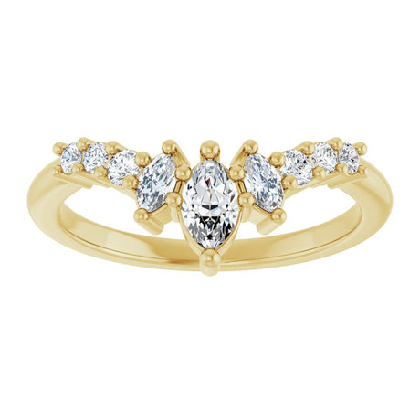 14K Yellow Gold 3/8 CTW Lab-Grown Diamond Contour Band