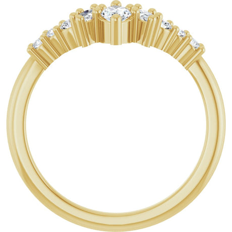 14K Yellow Gold 3/8 CTW Lab-Grown Diamond Contour Band