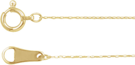 10K Yellow Gold .5 mm Diamond-Cut Cable 20" Chain