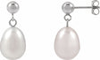 14K White Cultured White Freshwater Pearl Earrings