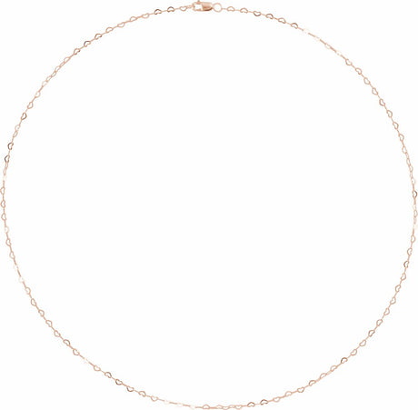 14K Rose 1.9 mm Heart 24" Chain