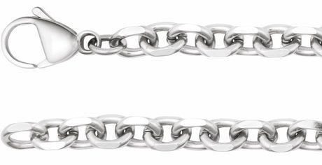 Titanium 5.5 mm Diamond-Cut Cable 18" Chain