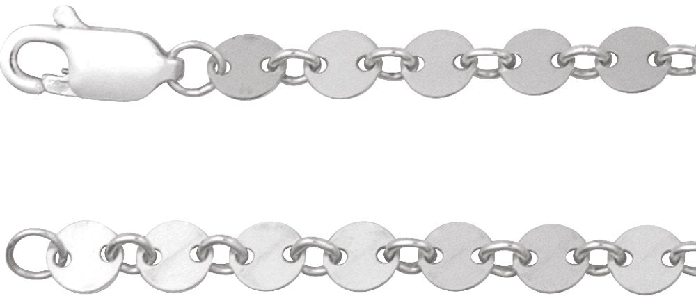 Sterling Silver 4 mm Mirror 16" Chain