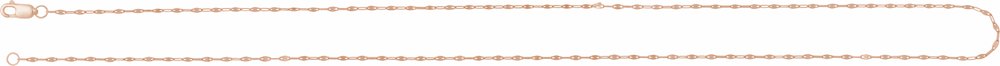 14K Rose Gold 1.5 mm Keyhole 18" Chain