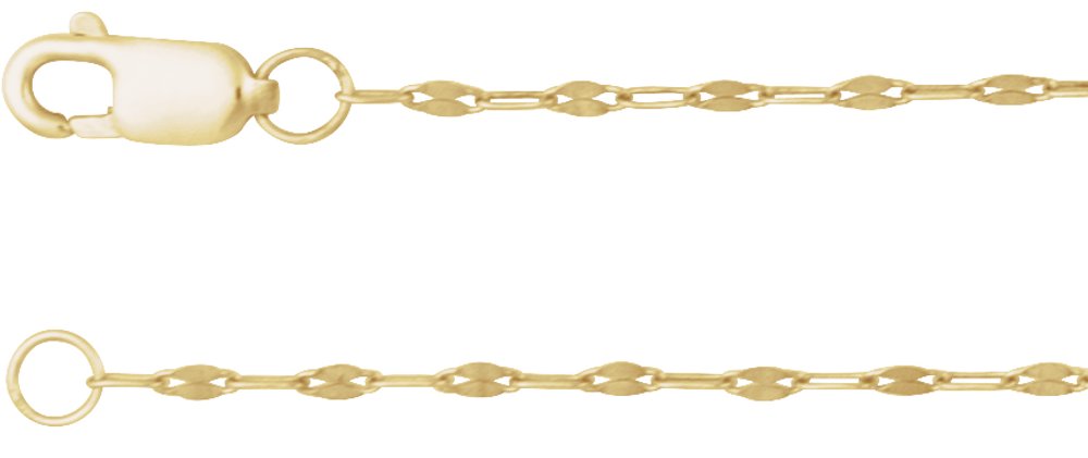 14K Yellow 1.5 mm Keyhole 16" Chain