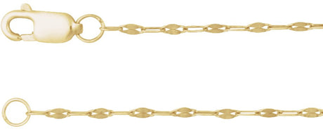 14K Yellow Gold 1.5 mm Keyhole 20" Chain