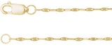 14K Yellow Gold 1.5 mm Keyhole 7" Chain