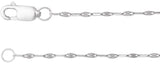 14K White 1.5 mm Keyhole 24" Chain