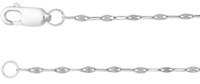 14K White Gold 1.5 mm Keyhole 24" Chain