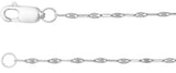 14K White Gold 1.5 mm Keyhole 24" Chain