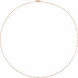 14K Rose 1.5 mm Keyhole 24" Chain