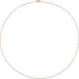 14K Rose Gold 1.5 mm Keyhole 18" Chain