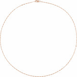 14K Rose 1.5 mm Keyhole 24" Chain