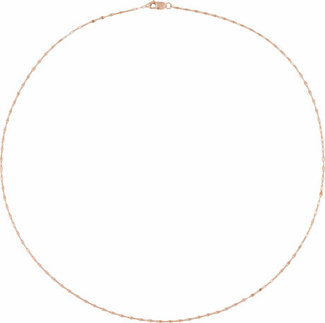 14K Rose Gold 1.5 mm Keyhole 20" Chain