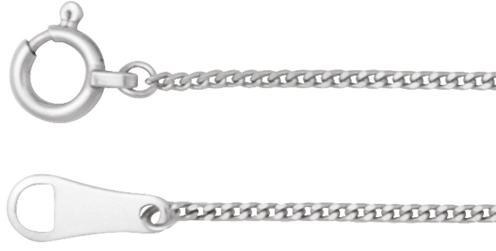 Platinum 1 mm Curb 16" Chain