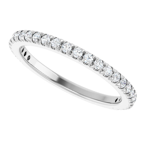 14K White Gold 1/3 CTW Natural Diamond French-Set Anniversary Band