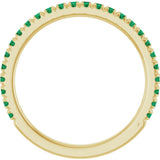 14K Yellow Gold Lab-Grown Emerald French-Set Anniversary Band