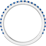14K White Gold Natural Blue Sapphire French-Set Anniversary Band